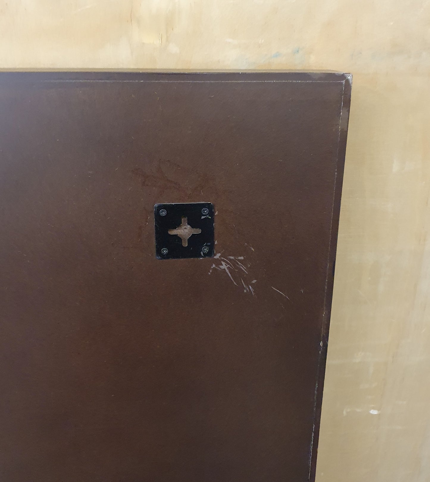 Large Square Brown Frame Mirror with Gold Inlay - EL104518