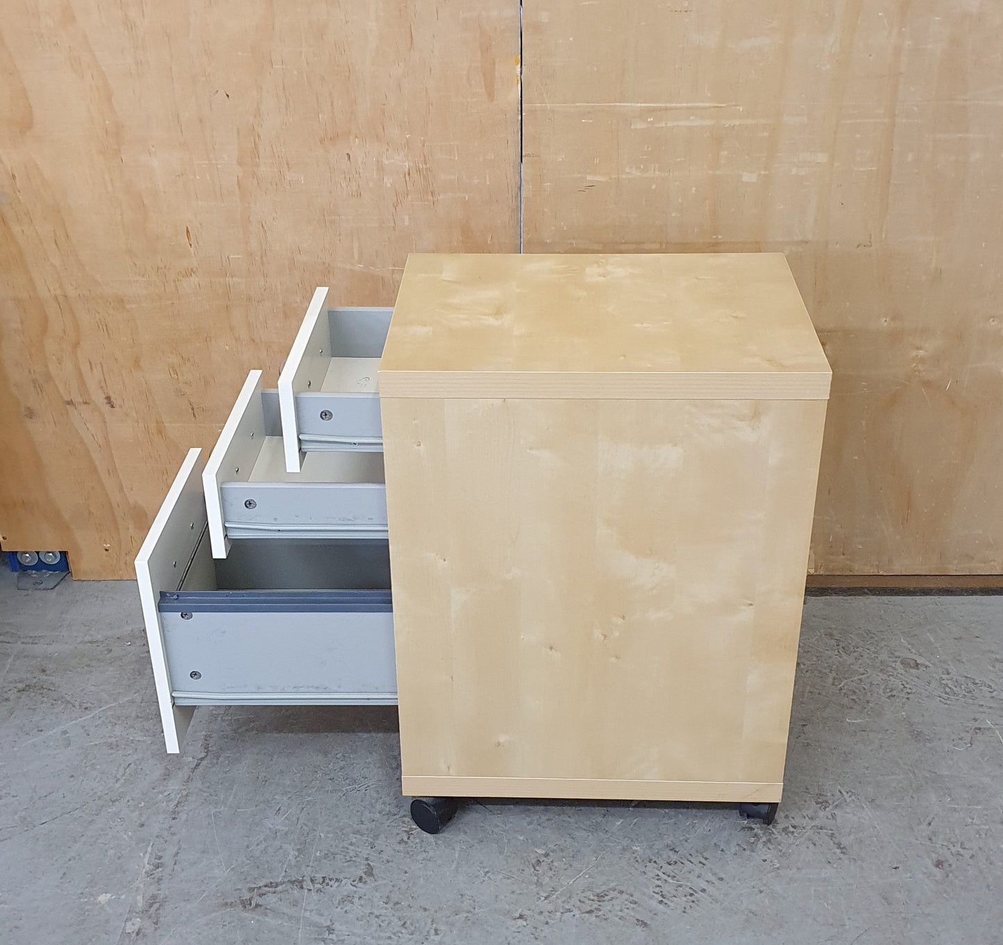 Small 3 Drawer Wood Filing Cabinet with Chrome Handles - EL104586