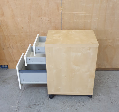 Small 3 Drawer Wood Filing Cabinet with Chrome Handles - EL104586
