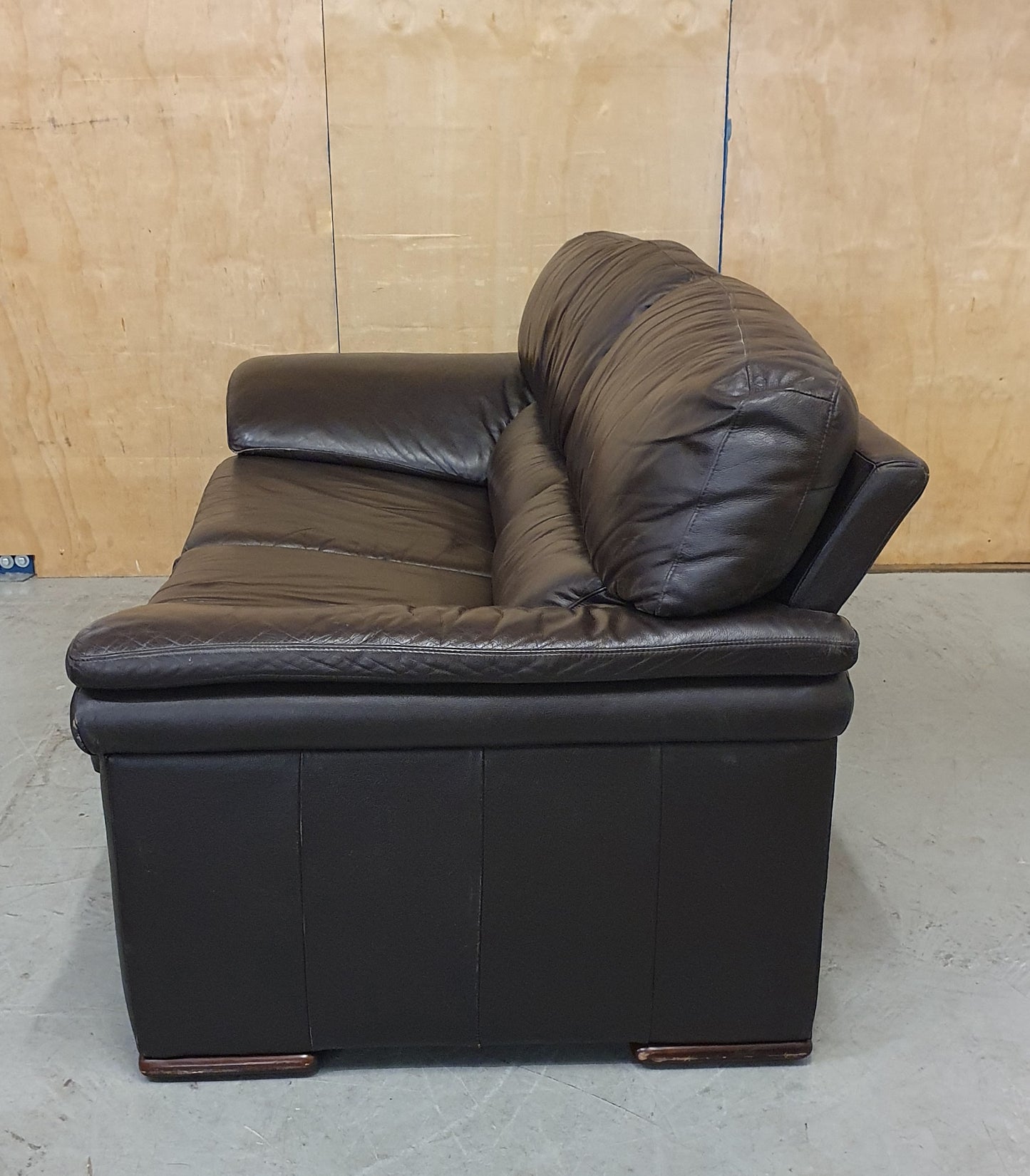 Brown Leather 2 Seater Sofa with Detachable Zipped Back Rests - 104869
