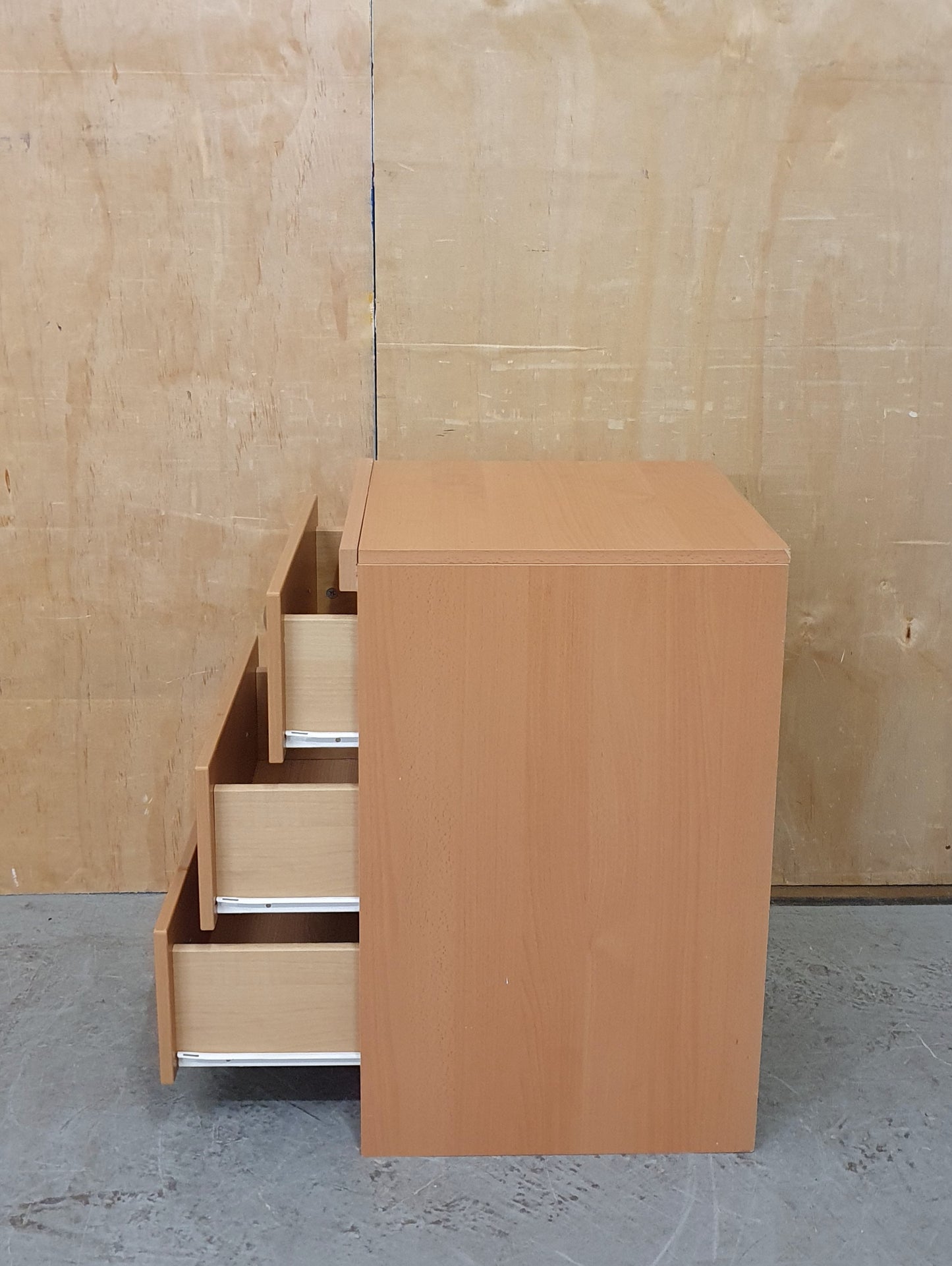 Single Wood Bedside Cabinet with 3 Drawers - 180925-04
