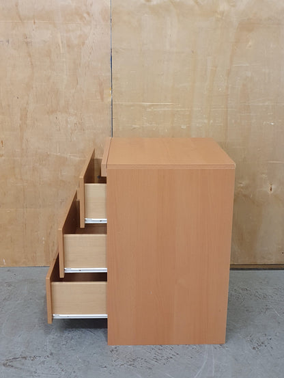 Single Wood Bedside Cabinet with 3 Drawers - 180925-04
