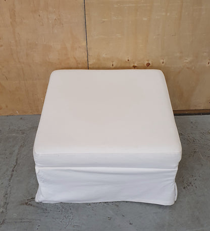 Large White Storage Ottoman with Removable Lid - 104806