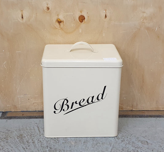 Cream Large Tin Bread Bin with Lid - EL102711