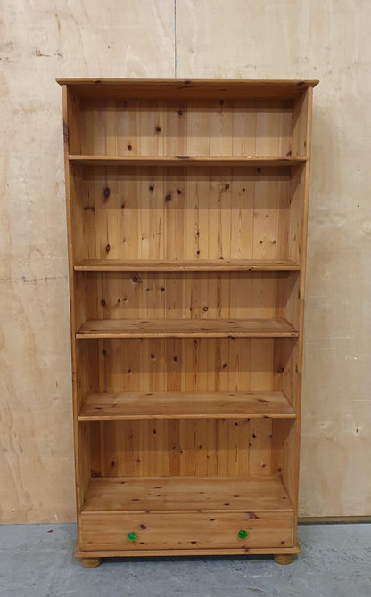 Tall Pine Bookcase with Bottom Drawer - 104848
