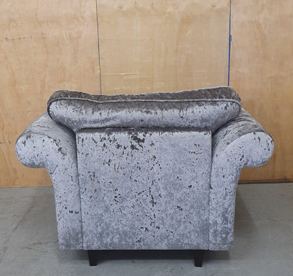 Grey Crushed Velvet Armchair - 104105