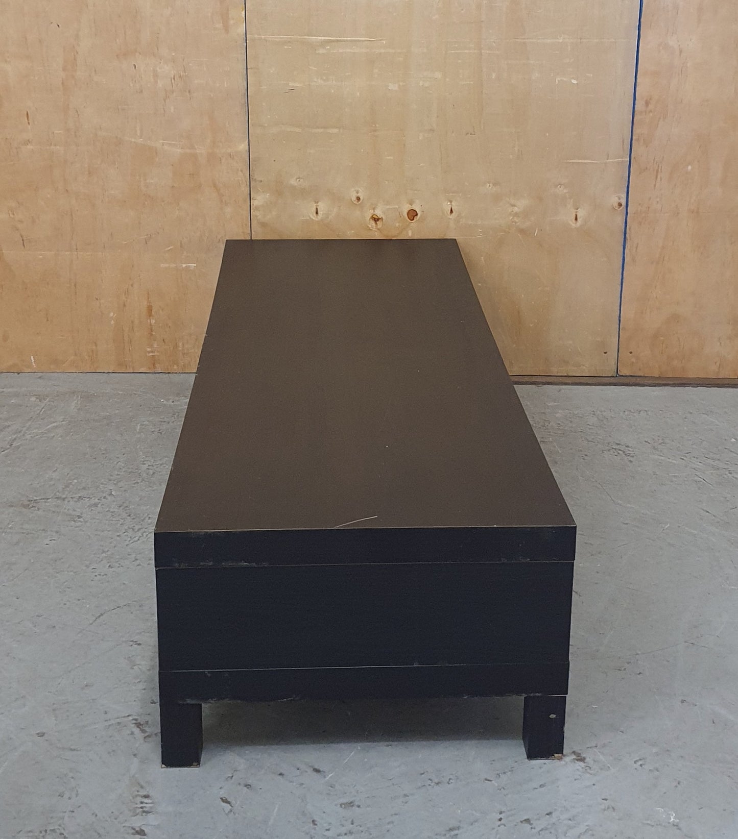 Large 2 Tier Black Wood Low Coffee Table - 150825-10