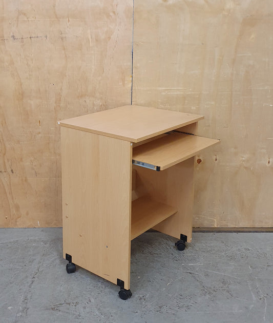 Small Wood Desk with Pull Out Shelf and Lower Shelf - EL104647