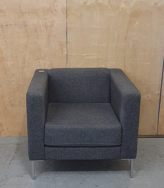 Grey Modern Armchair with Chrome Feet - RN103182