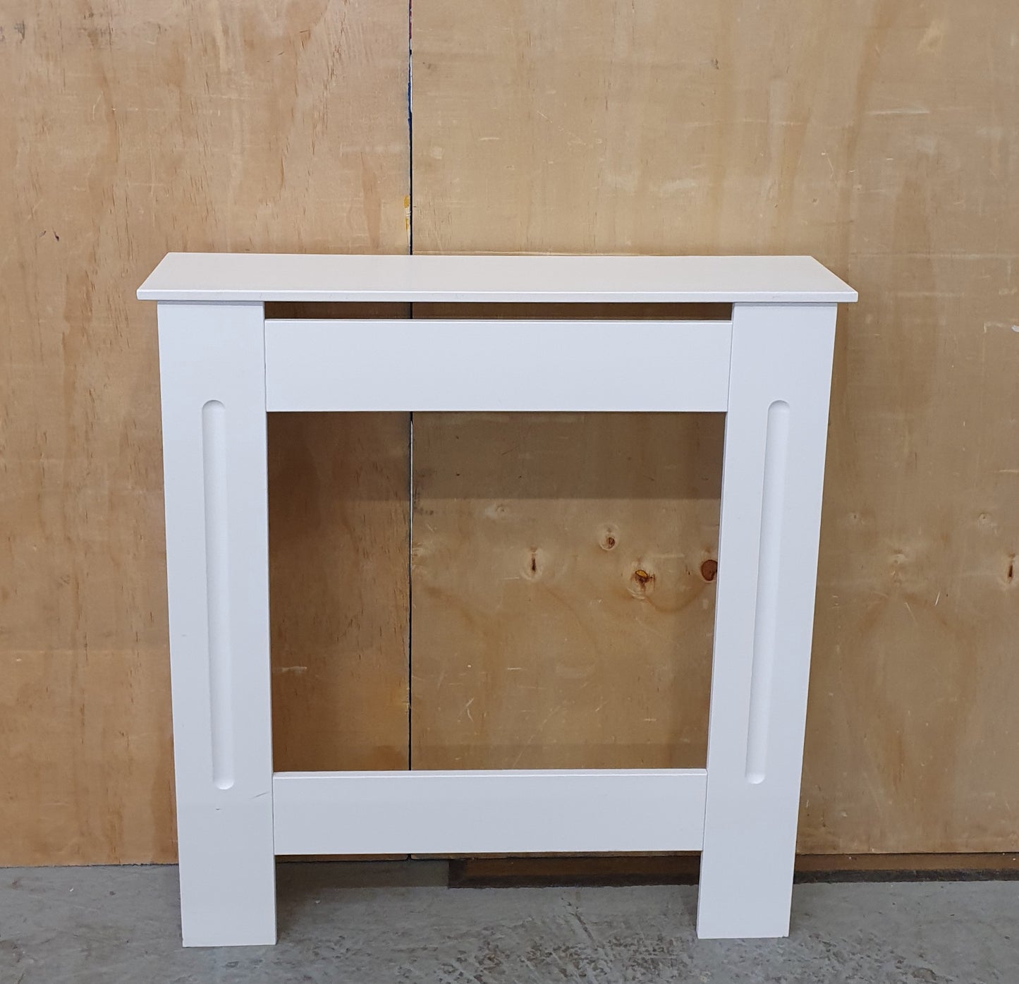 White Wooden Radiator Cover with Cut Out Front - 104038