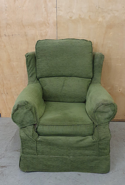 Green Fabric Armchair on Wheels - 104897