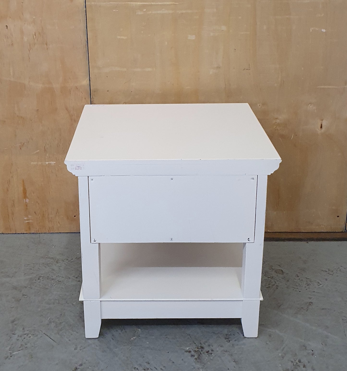 2 Tier White Wooden Bedside Cabinet with Drawer - EL103119