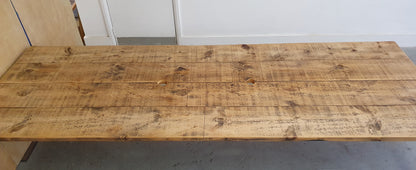 Extra Large Wood Top Conference Table with Metal Frame and Cable Holes - 104288