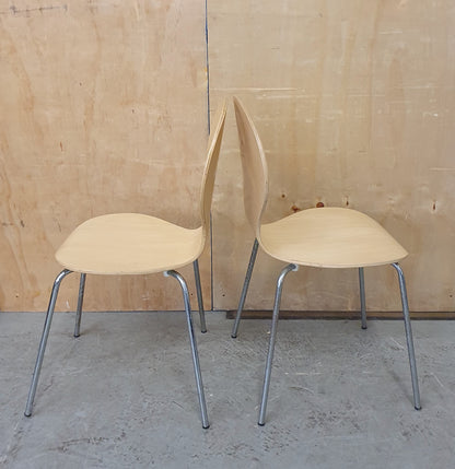 2 Matching Wood Dining Chairs with Round Seat and Back Rest - EL104561 / EL104562