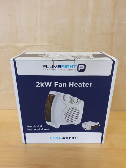 PLUMB RIGHT 2KW White Small Electric Fan Heater - 180125-17