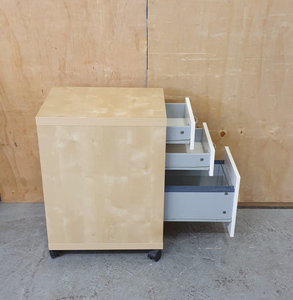 Small 3 Drawer Wood Filing Cabinet with Chrome Handles - EL104586