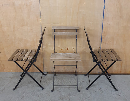 3 Matching Foldable Wood Garden Chairs - EL104465 / EL104466 / EL104467