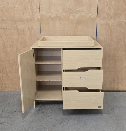 KUB Wood Baby Change Table with 3 Drawers and 1 Door - 104837