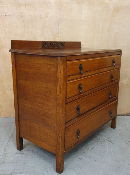 Vintage 4 Drawer Chest of Drawers with Engraved Top Panel - 104810