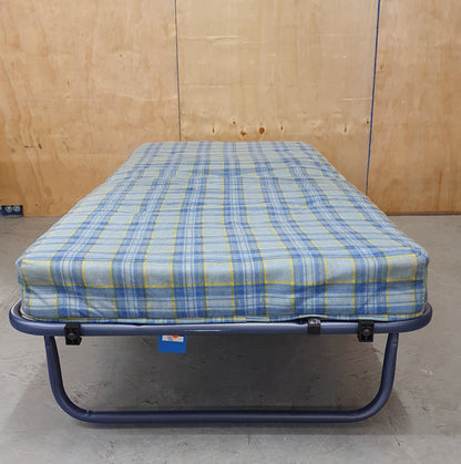 Blue Folding Bed with Mattress and Metal Frame - 281024-06