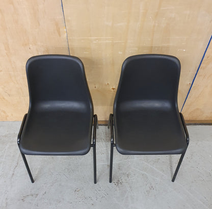 2 Matching Black Stackable Chairs - 103112 / 103113