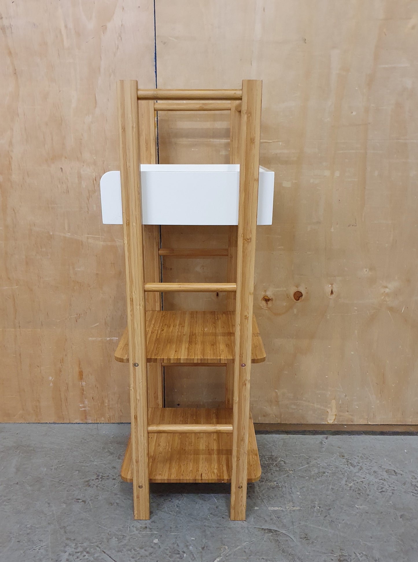 Small Bamboo Shelving Unit with White Top Section - 120925-01