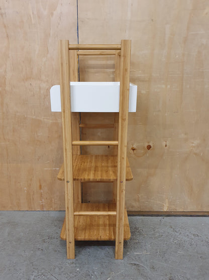 Small Bamboo Shelving Unit with White Top Section - 120925-01