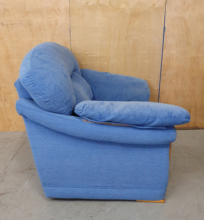Blue Armchair with Removable Armrests and Backrest - 104156