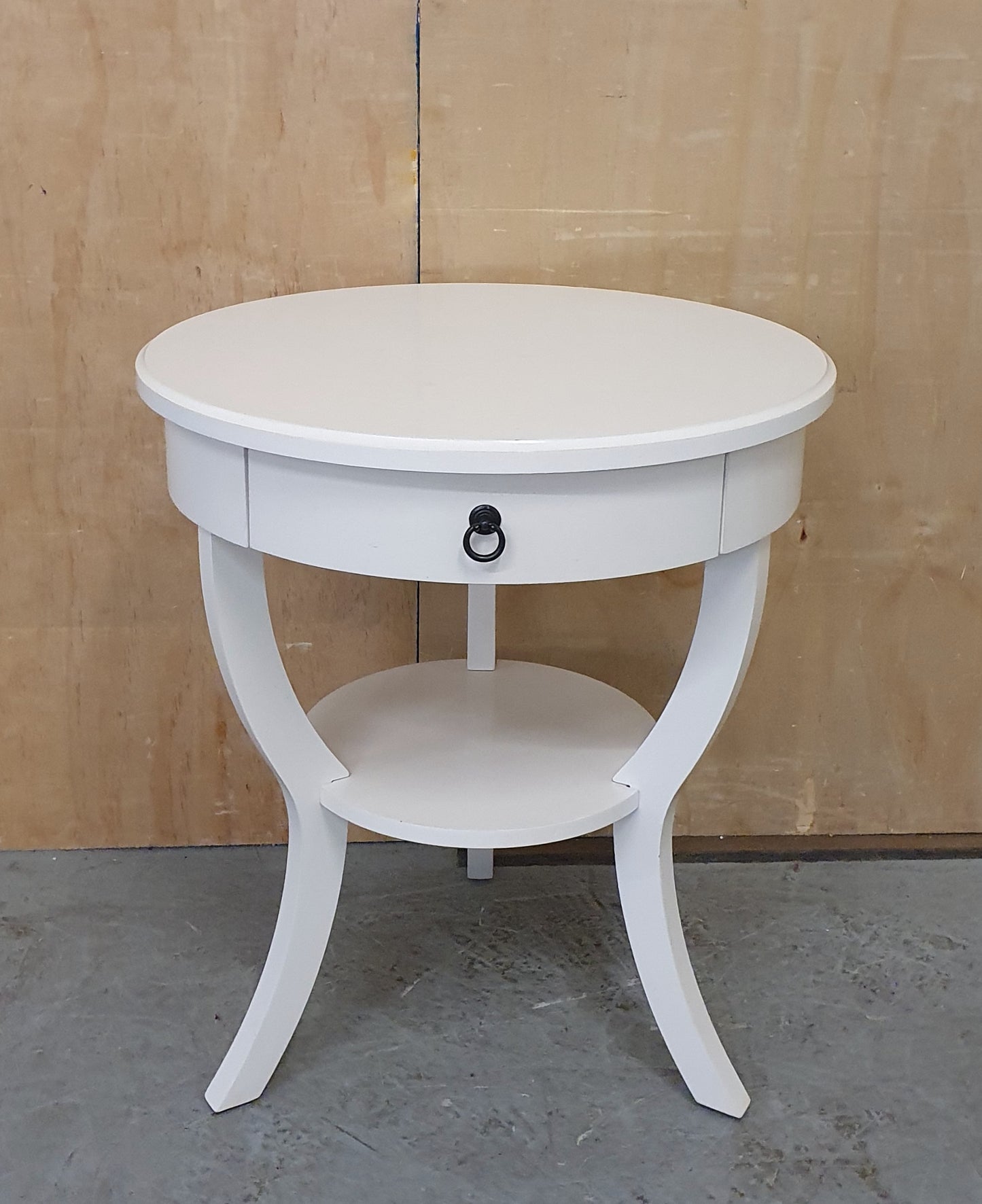 2 Tier Small Round Top 3 Leg Table with Drawer - EL104901