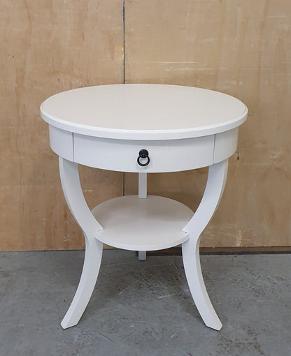 2 Tier Small Round Top 3 Leg Table with Drawer - EL104901