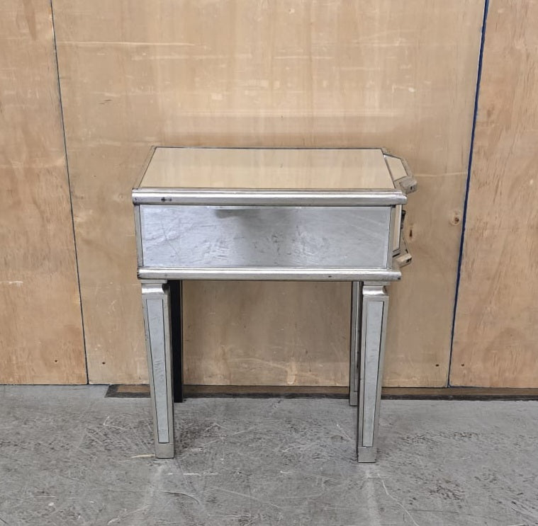 Single Mirrored Bedside Cabinet with Drawer - EL104754