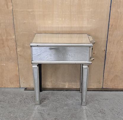 Single Mirrored Bedside Cabinet with Drawer - EL104754