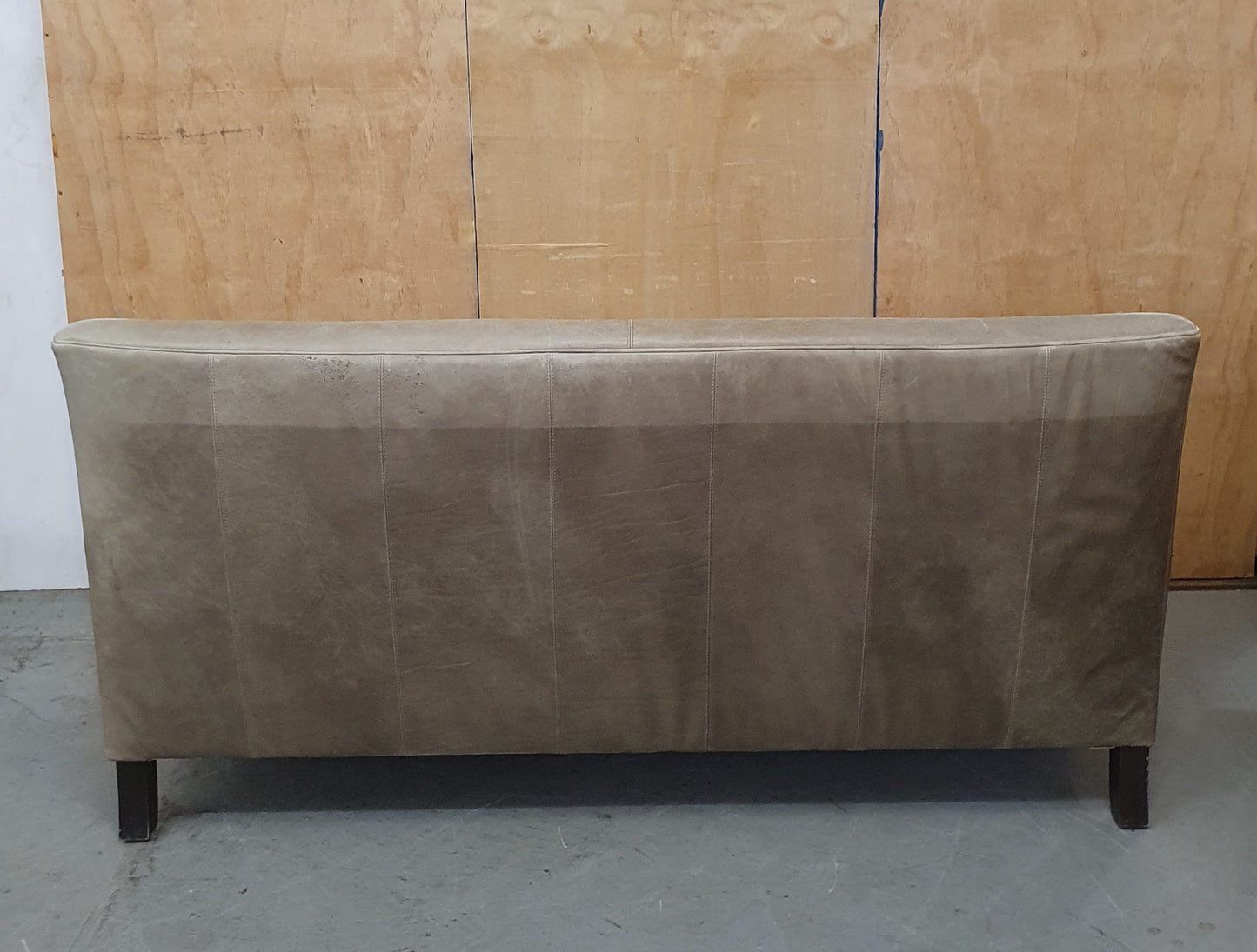 Grey Leather 2 Seater Modern Sofa with Removable Cushioned Seat  - 103933