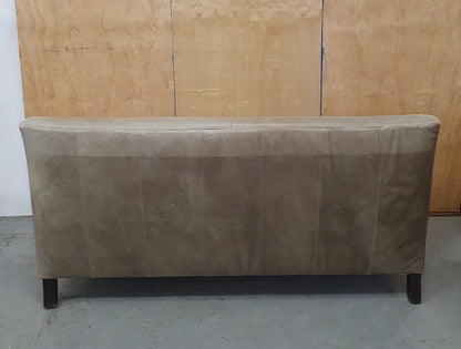 Grey Leather 2 Seater Modern Sofa with Removable Cushioned Seat  - 103933