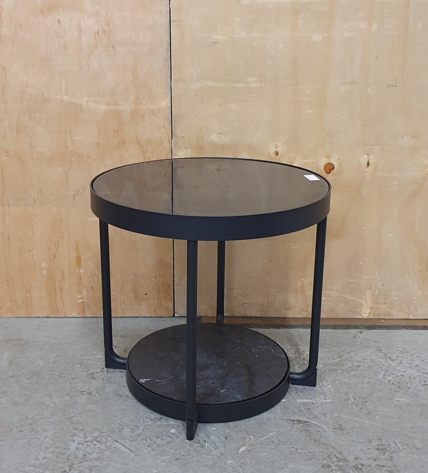 IKEA FROTORP Round 2 Tier Glass and Faux Marble Coffee Table - 104791