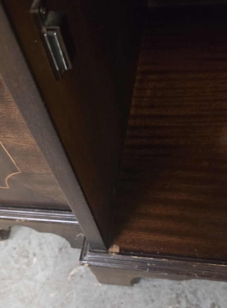 Vintage Mahogany Cabinet with 3 Doors and Open Top - 140925-04
