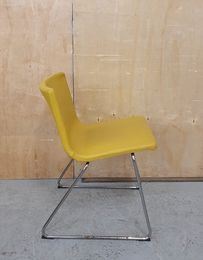 Single Mustard Soft Leather Chair with Chrome Frame - EL103493