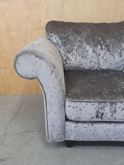 Grey Crushed Velvet Armchair - 104105