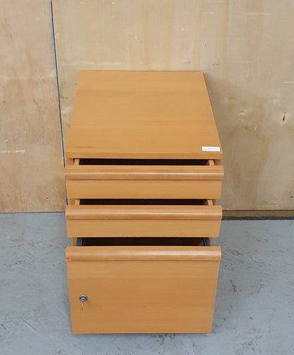 3 Drawer Wooden Lockable Filing Cabinet - EL101947