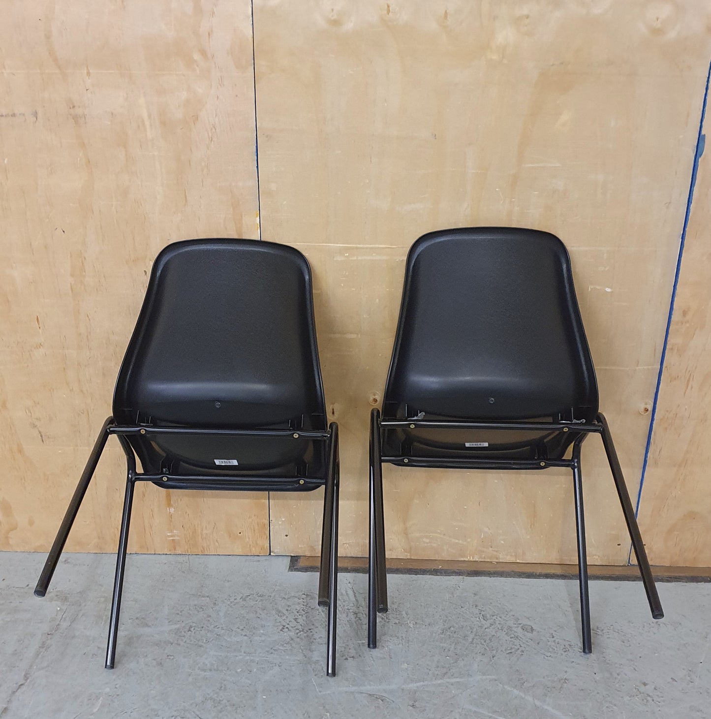 2 Matching Black Stackable Chairs -103114 / 103115