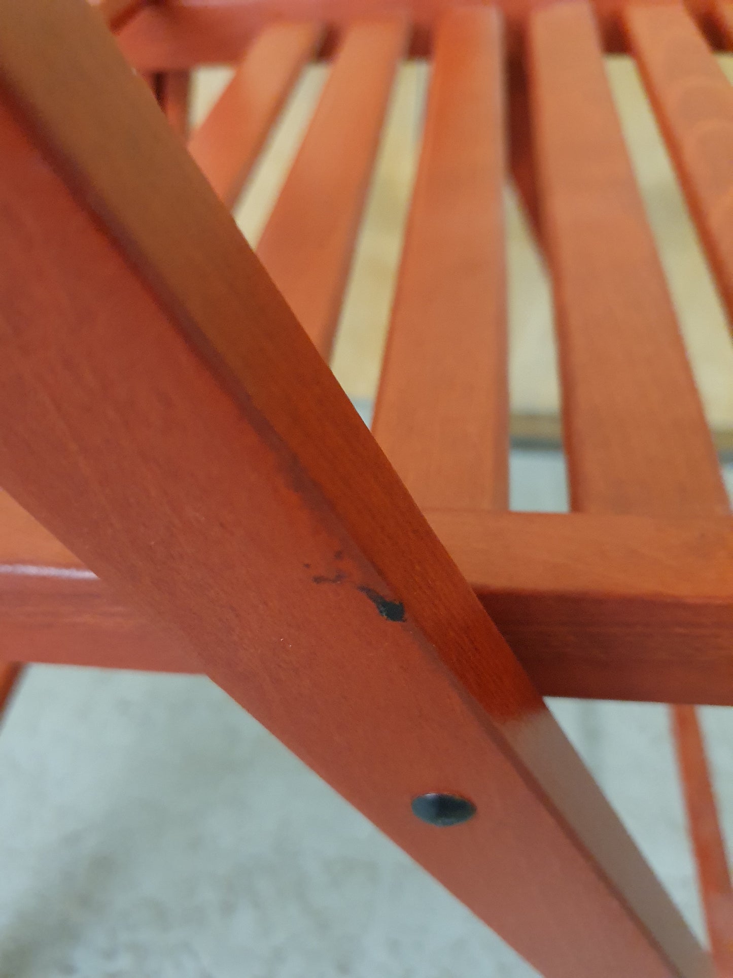 IKEA Single Red Wooden Slatted Seat Folding Chair - 103854