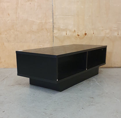 Black Gloss Low Wood Coffee Table with Hollow Middle - EL103953
