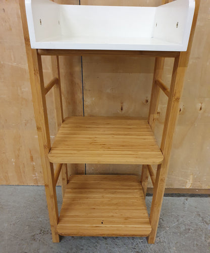 Small Bamboo Shelving Unit with White Top Section - 120925-01