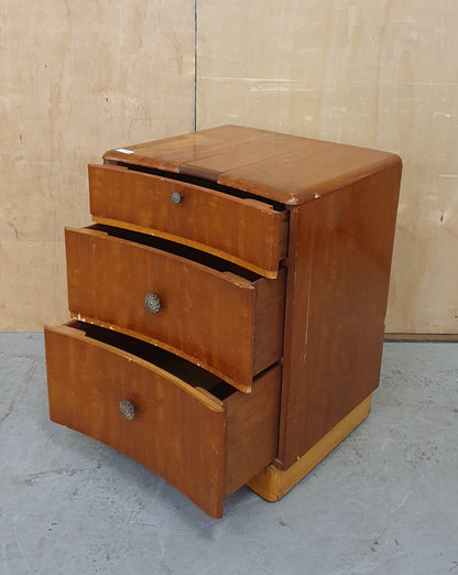 Vintage 3 Drawer Cabinet with Concave Front and Decorative Handles - EL103319