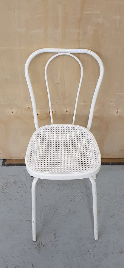 Single White Metal and Plastic Ratan Chair - 101178