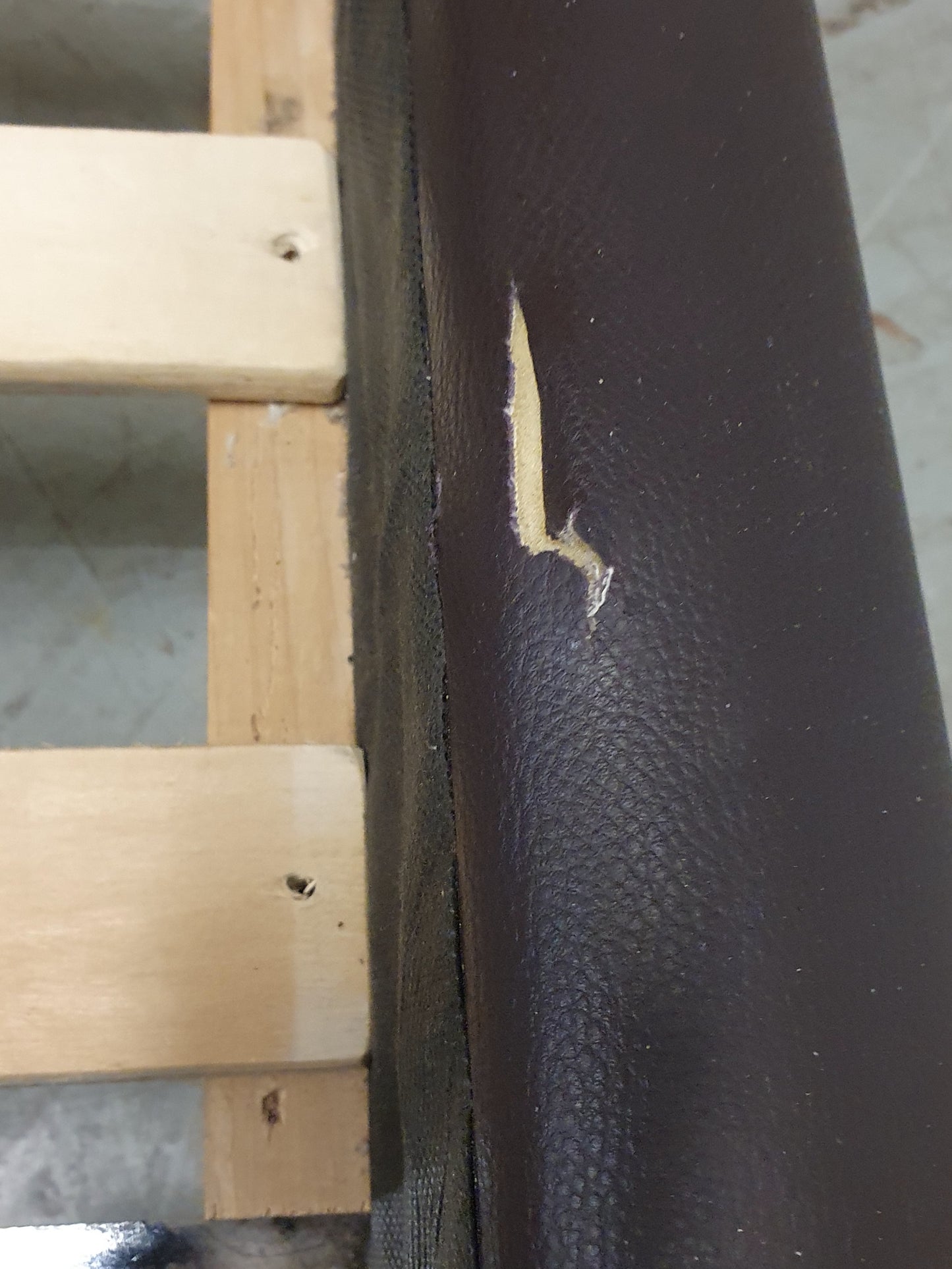 Brown Faux Leather Double Bed Base - 040226-01