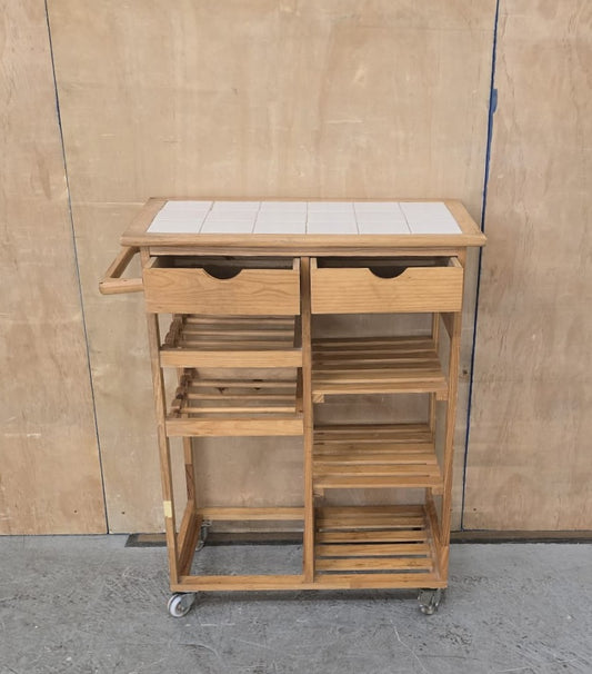 Wood Kitchen Trolly with Drawers and Shelving - 104731