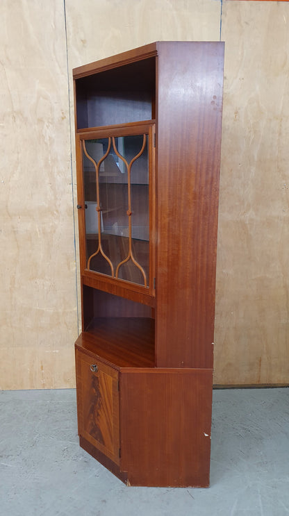 A.H. McIntosh & Co Large 2 Tier Glass Cabinet with Glass Shelves -104274