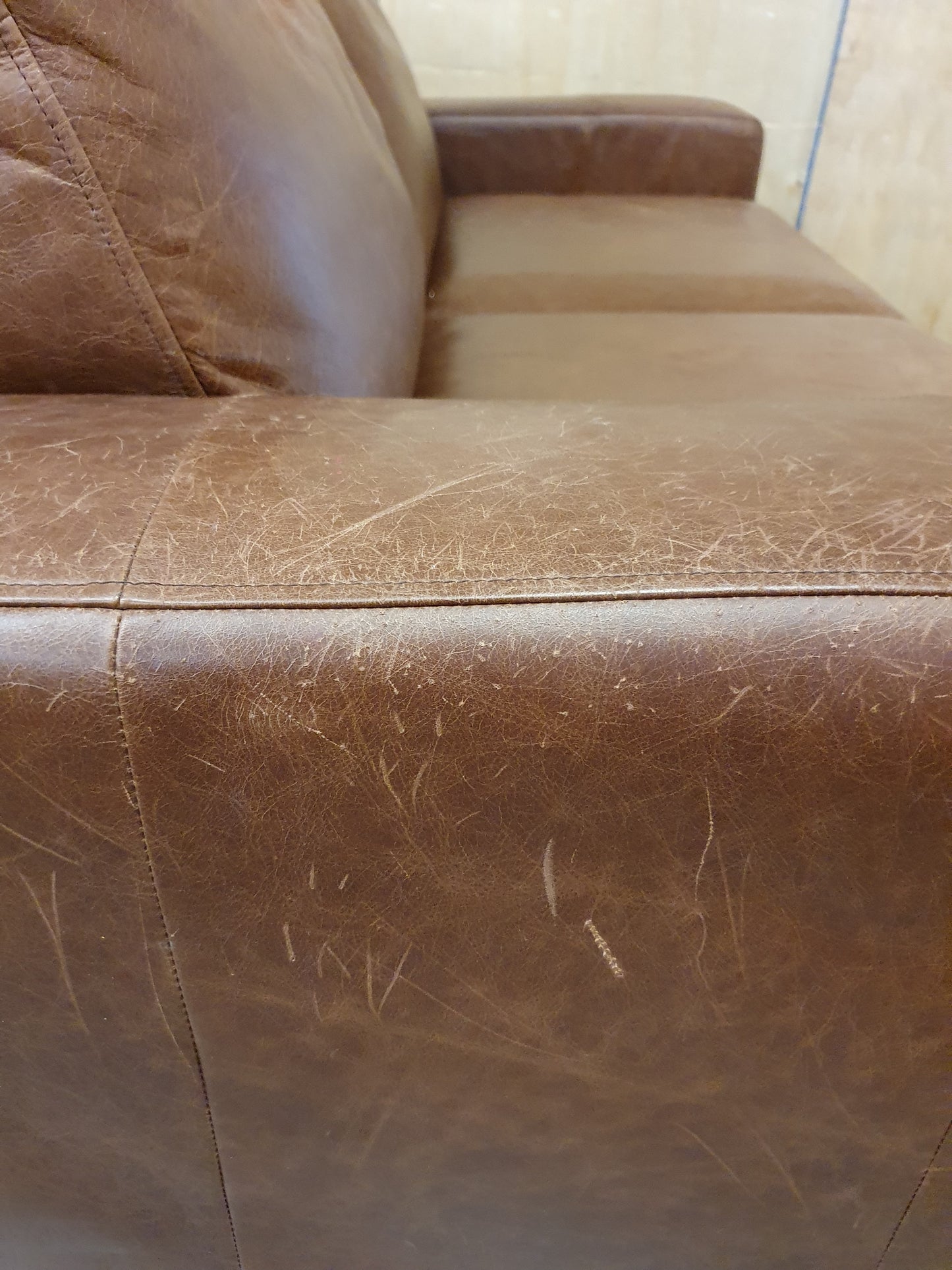 NEXT Brown Soft Leather 2 Seater Sofa Bed - 103909