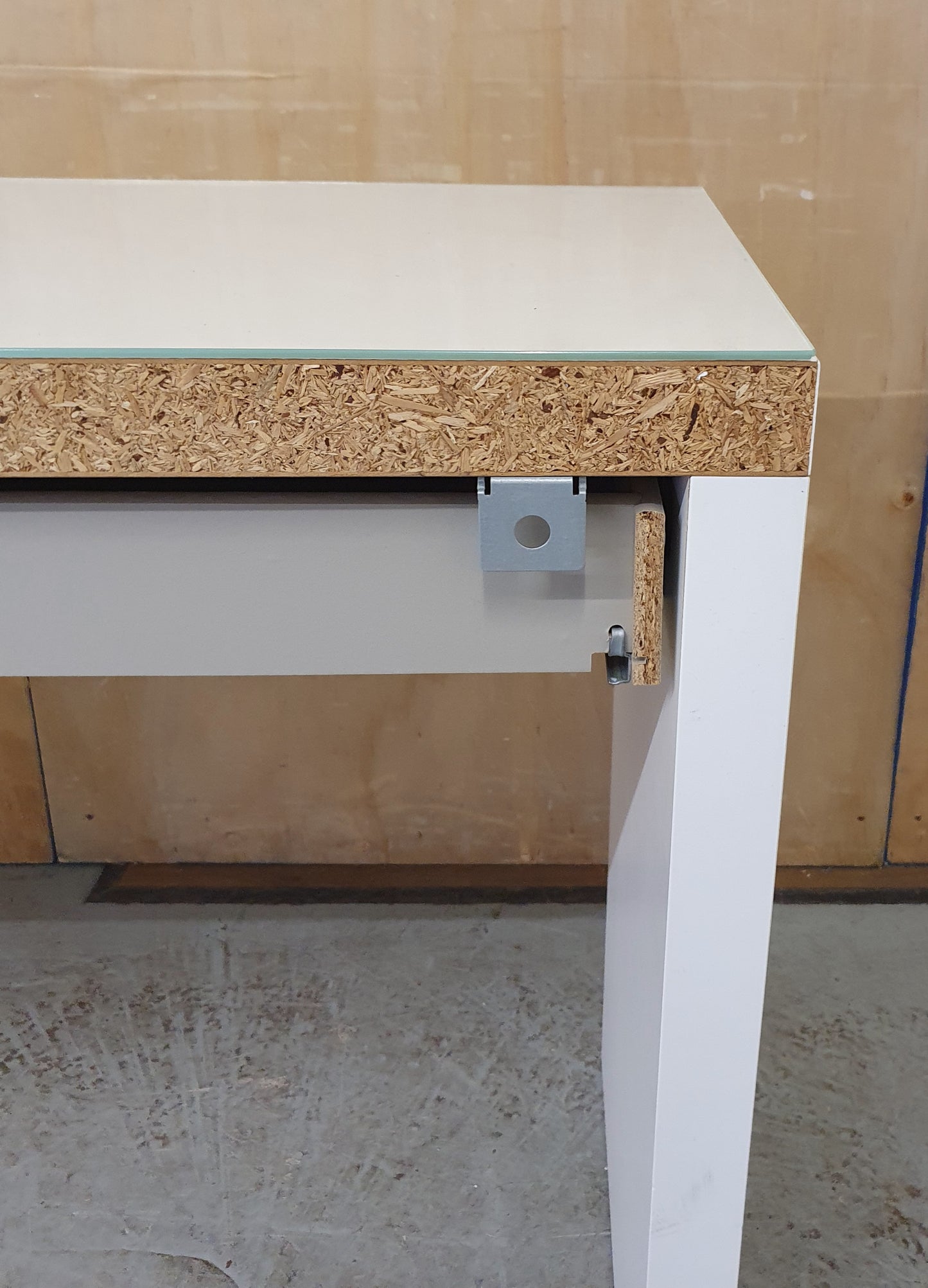 IKEA MALM White Wood Large Dressing Table with 1 Drawer and Removable Glass Top Surface - 104039